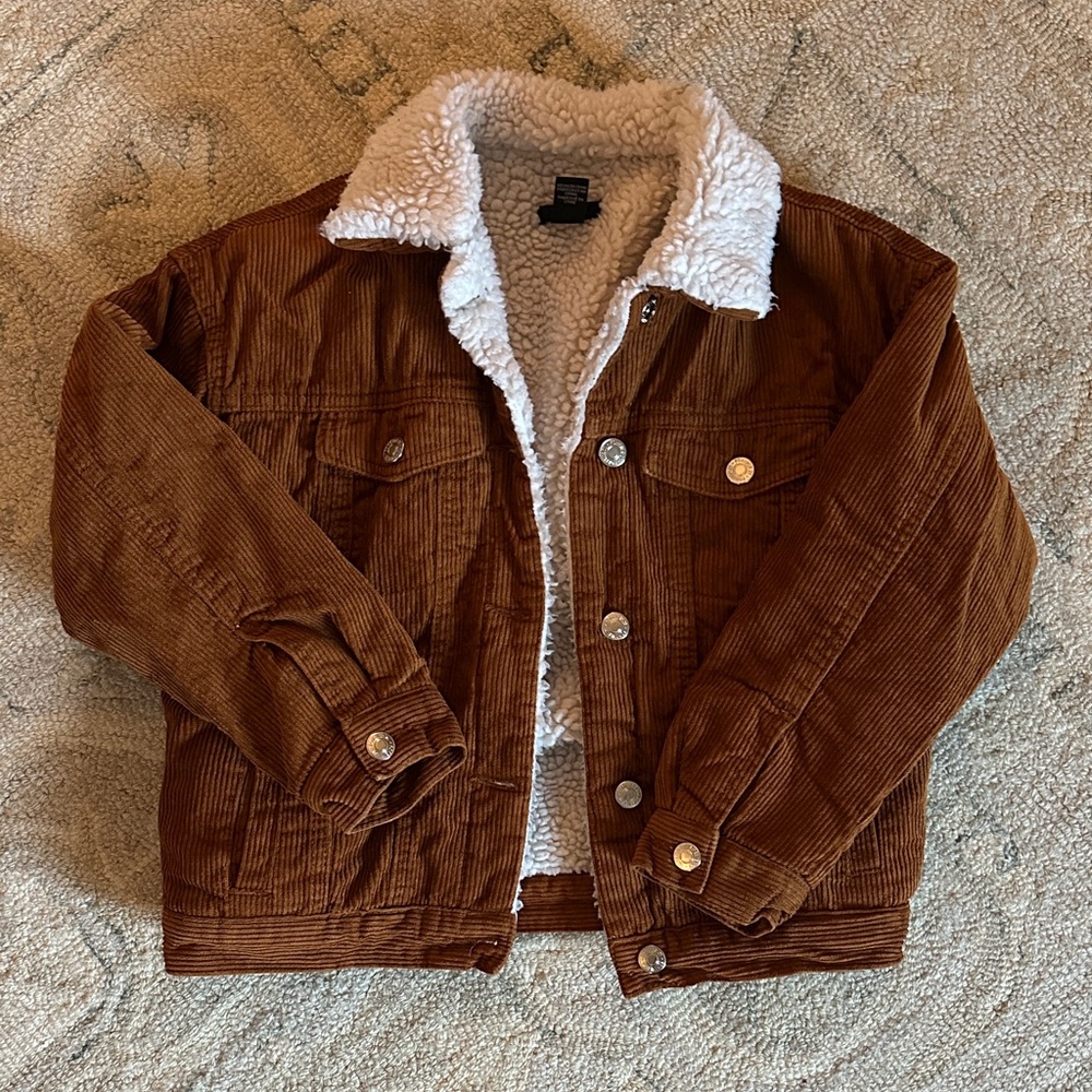 Forever 21 Kids Brown Corduroy Sherpa Jacket (9/10)